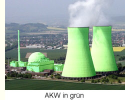 Ein (baden-württembergisches) Atomkraftwerk in grün