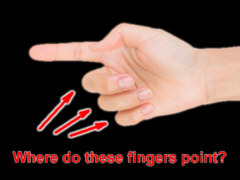 Wohin zeigen drei Finger? - Grafik: Samy - Creative-Commons-Lizenz Namensnennung Nicht-Kommerziell 3.0