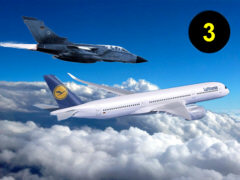 Lufthansa-Jet und Abfangjäger, dritter Terror-Alam 2017 - Grafik: Samy - Creative-Commons-Lizenz Nicht-Kommerziell 3.0