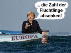 Merkel senkt Flüchtlingszahl - Collage: Samy - Creative-Commons-Lizenz 'Namensnennung 3.0 nicht portiert'
