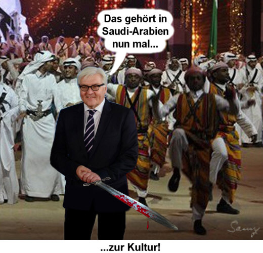 Steinmeier liebt saudi-arabische Kultur - Karikatur: Samy