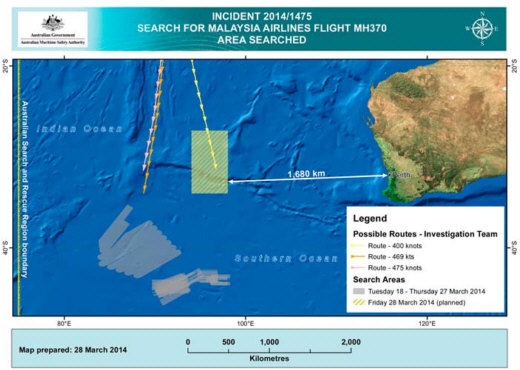 Suchgebiet 4, MH370 - Grafik: N.R.