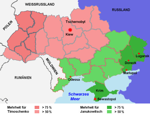 Eine Teilung der Ukraine? - Grafik: RN