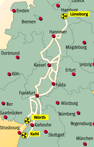 Die mglichen Routen des CASTORs