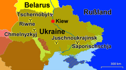 Atomkraftwerke in der Ukraine, Krieg - Grafik: Samy - Creative-Commons-Lizenz Namensnennung Nicht-Kommerziell 3.0