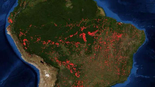 Brnde im Amazonas-Regenwald, August 2019 - Grafik: NASA - gemeinfrei