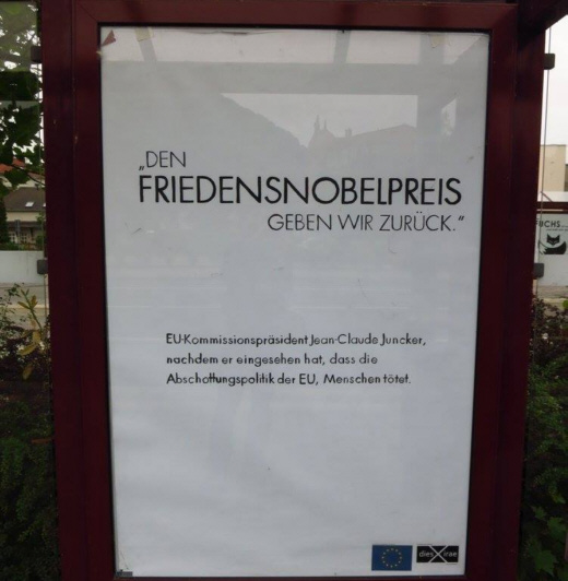 Plakat in Freital im Juli 2015