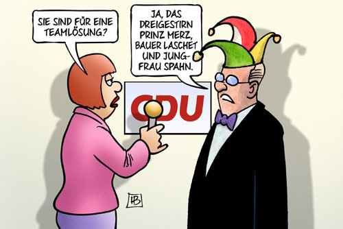 Dreigestirn fr die CDU - Karikatur: Harm Bengen