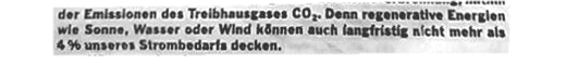 Erneuerbare Energien nie ber 4 Prozent, Anzeige - Grafik: Regenbogen Nachrichten