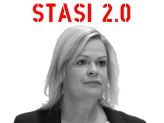 Stasi 2.0, Nancy Faeser - Grafik: Samy - Creative-Commons-Lizenz Namensnennung Nicht-Kommerziell 3.0