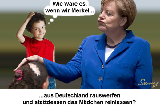 Fritzle und Merkel - Karikatur: Samy