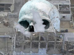 Der Tod in AKW-Ruinen - Fotomontage: Samy