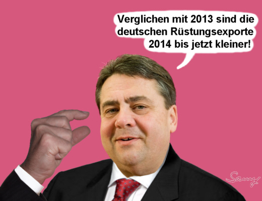 Sigmar Gabriel und die deutschen Rstungsexporte - Karikatur: Samy