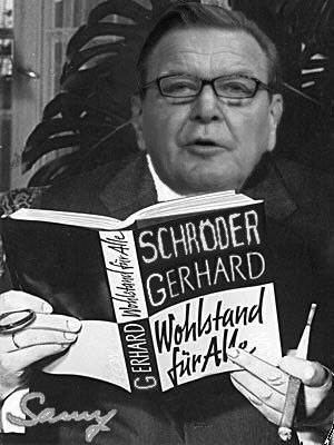 Gerhard-Schröder-Preis für Erhard - Karikatur: Samy - Creative-Commons-Lizenz Nicht-Kommerziell 3.0