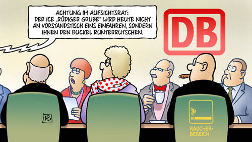 Der ICE 'Rüdiger Grube'..., Karikatur: Harm Bengen