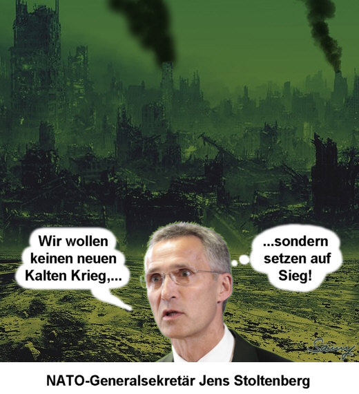 Jens Stoltenberg will... - Karikatur: Samy - Creative-Commons-Lizenz Namensnennung Nicht-Kommerziell 3.0