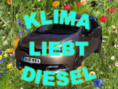 Klima liebt Diesel - Karikatur: Samy - Creative-Commons-Lizenz Nicht-Kommerziell 3.0