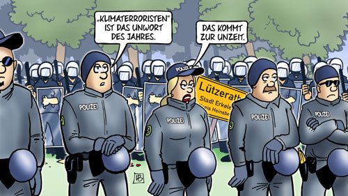 Klimaterroristen - Karikatur: Harm Bengen