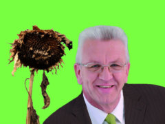 Kretschmann mit Sonnenblume - Grafik: Samy