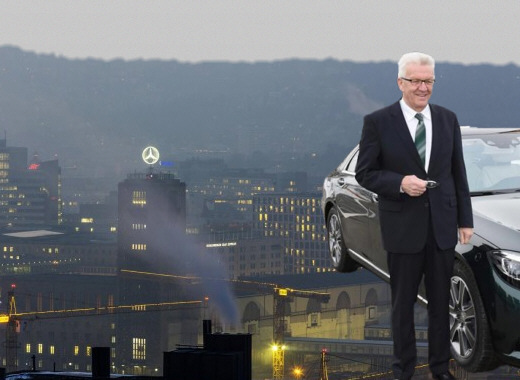 Kretschmann kauft sich einen Diesel - Collage: Samy - Creative-Commons-Lizenz Namensnennung Nicht-Kommerziell 3.0