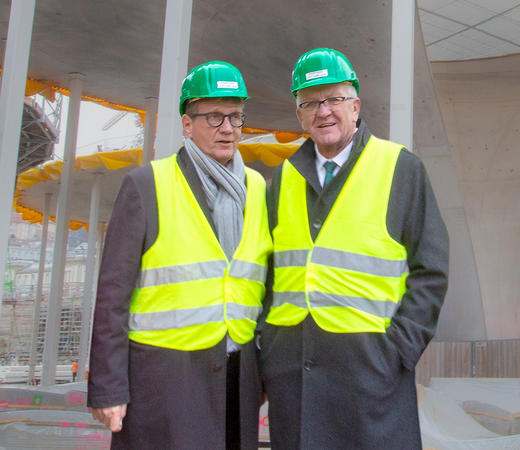 Kretschmann_und_Pofalla_auf_S21-Baustelle - Foto: DB AG - CC0