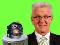 Winfried Kretschmann und Tierversuche - Grafik: Samy - Creative-Commons-Lizenz CC0 - freie Nutzung