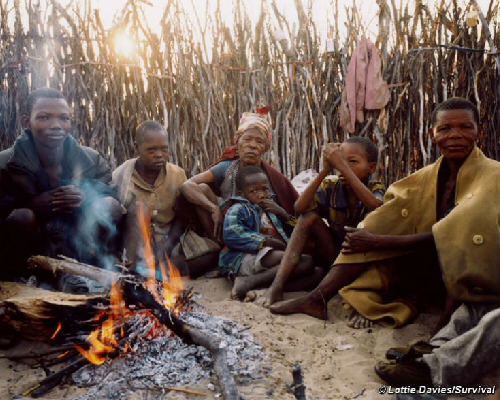 Eine Familie der !Kung, Botswana © Lottie Davies/Survival