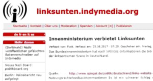 linksunten-indymedia, 25.08.17 - 12 Uhr - Screenshot - Creative-Commons-Lizenz Namensnennung Nicht-Kommerziell 3.0