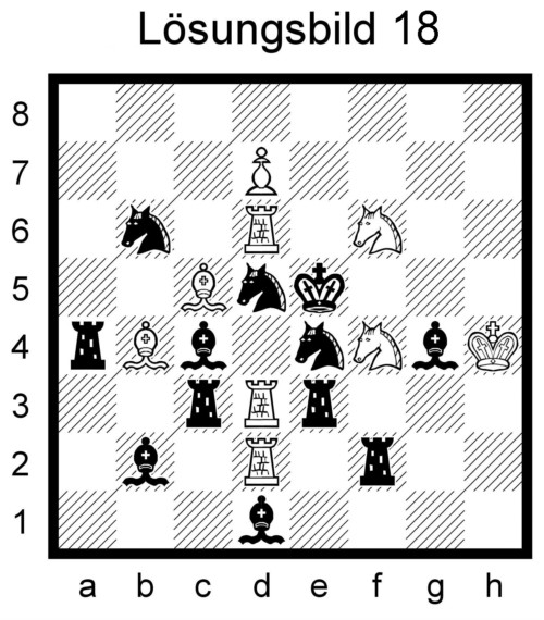Kniffel-Schach Lösungsbild zu Nr. 18 - Copyright: Peter Krystufek
