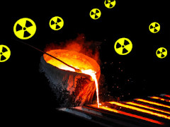radioaktive Metall-Schmelze - Grafik: Samy - Creative-Commons-Lizenz Namensnennung Nicht-Kommerziell 3.0