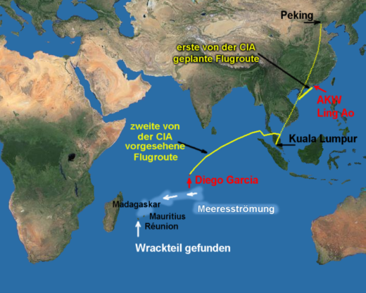 Flug MH370 - Runion - Grafik: R.N.