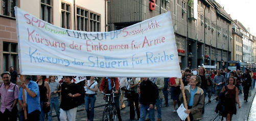 Montags-Demonstration in Freiburg, 23. August 2004