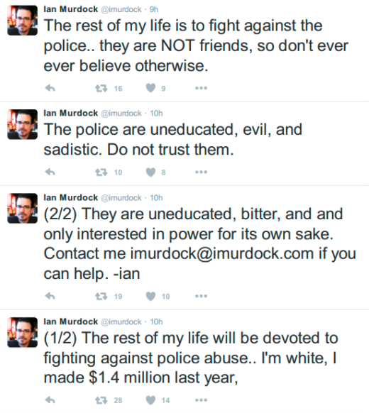 angebliche Twitter-Mitteilungen von Ian Murdock - screenshot