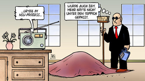 Ende des NSU-Prozesses - Karikatur: Harm Bengen