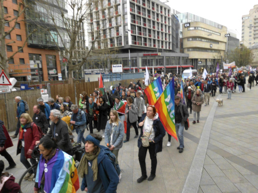 Ostermarsch, baden-württembergischer, Stuttgart, 30.03.24 - Foto: Klaus Schramm - Creative-Commons-Lizenz Namensnennung Nicht-Kommerziell 3.0