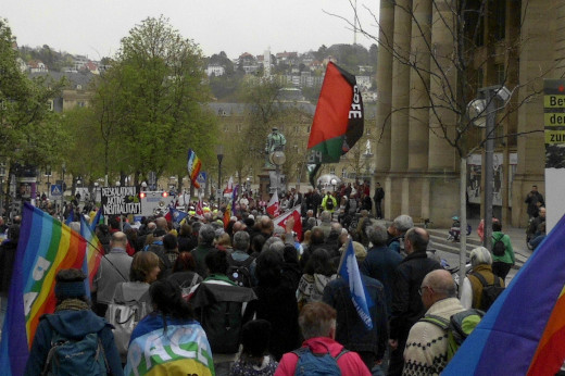 Ostermarsch, baden-württembergischer, Stuttgart, 30.03.24 - Foto: Klaus Schramm - Creative-Commons-Lizenz Namensnennung Nicht-Kommerziell 3.0