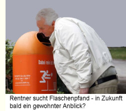 Rentner sucht Flaschenpfand