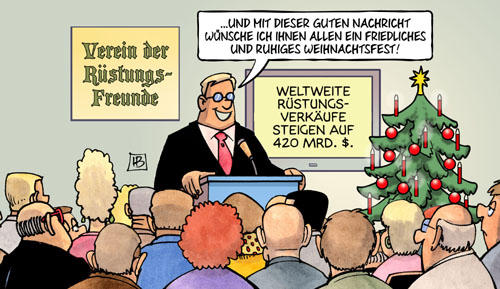 Weihnachtliche Profite - Karikatur: Harm Bengen