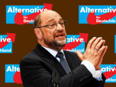 Martin Schulz fischt im braunen Sumpf - Grafik: Samy - Creative-Commons-Lizenz Namensnennung Nicht-Kommerziell 3.0