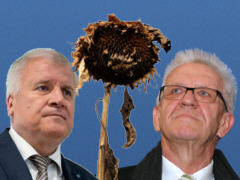 Seehofer und Kretschmann contra Grn - Collage: Samy'