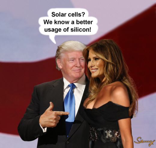 Trump and silicon - Karikatur: Samy - Creative-Commons-Lizenz Namensnennung Nicht-Kommerziell 3.0